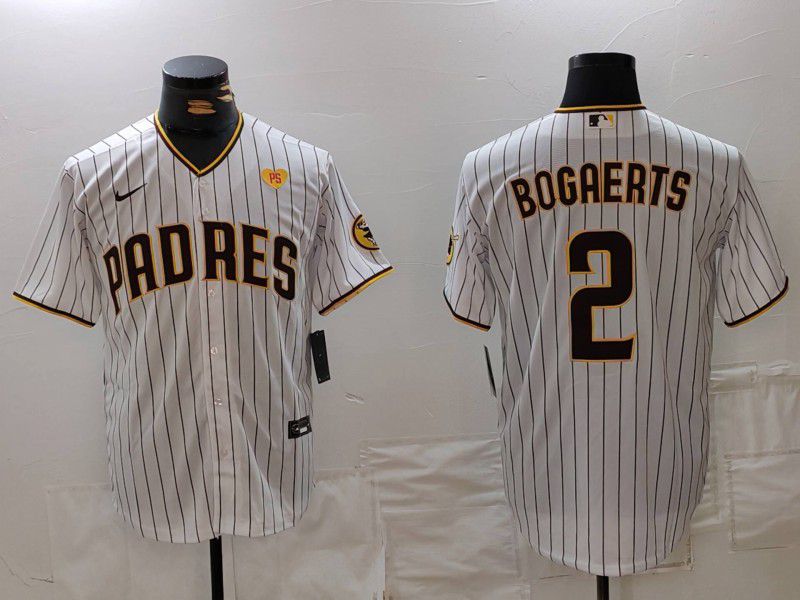 Men San Diego Padres #2 Bogaerts White Stripe Game 2024 Nike MLB Jersey style 4